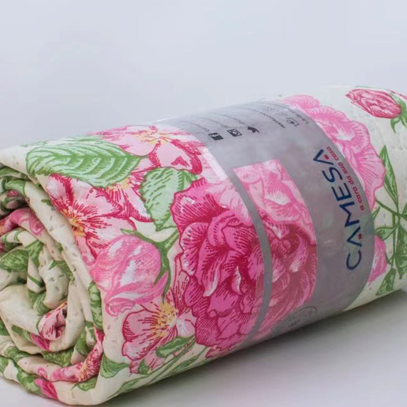 003-Ultrasonic Rose Printed Soft Bedspread