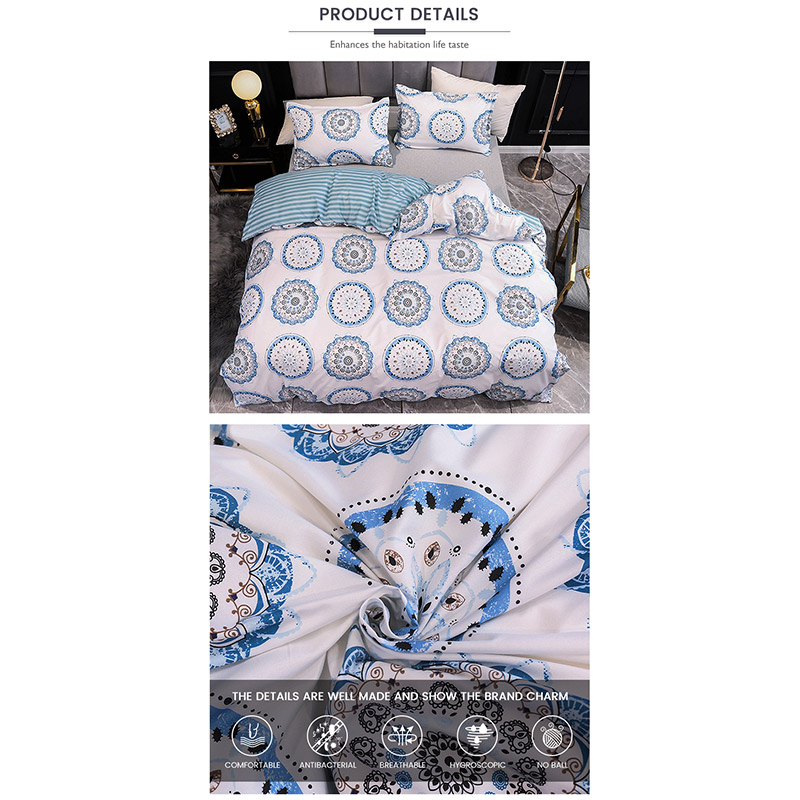 014-circular printed smooth bed sheets set