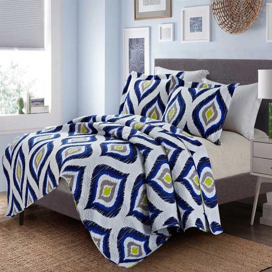 King Size Comfortable Printed Sherpa Reverse Quilts Coverlets