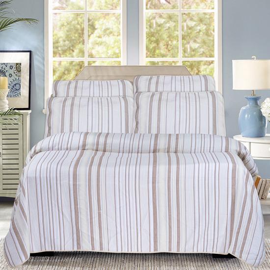 cxmicrotex  Jacquard Stripe Linen Bedding Collection Quilted Bedspread