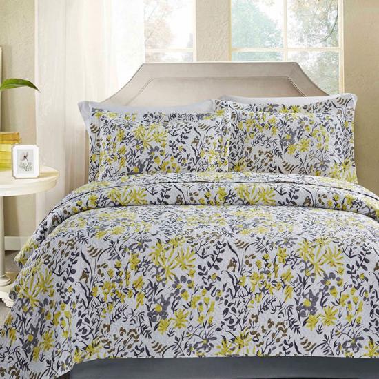 cxmicrotex Ultrasonic Quilt In Yellow Leaf Printing